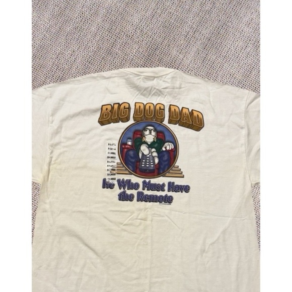 Vintage Big Dogs T Shirt Mens XL Big Dog Dad 1999 Graphic Funny Single Print Tee